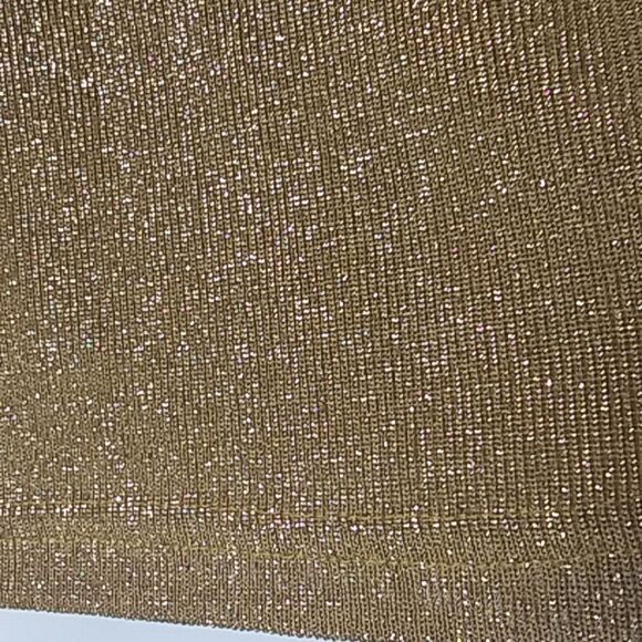 Michael Taylor Womens Vintage Metallic Gold Thread Knit Short Sleeve Shirt Small - Picture 5 of 7